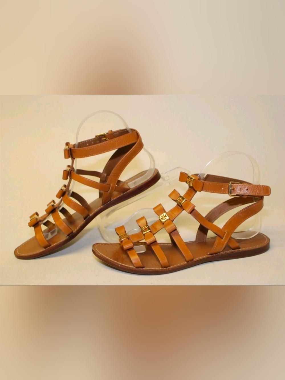 Tory Burch Kira Gladiator Sandals Womens Size 7 M Leather Buckle Strappy Shoes - Picture 4 of 13